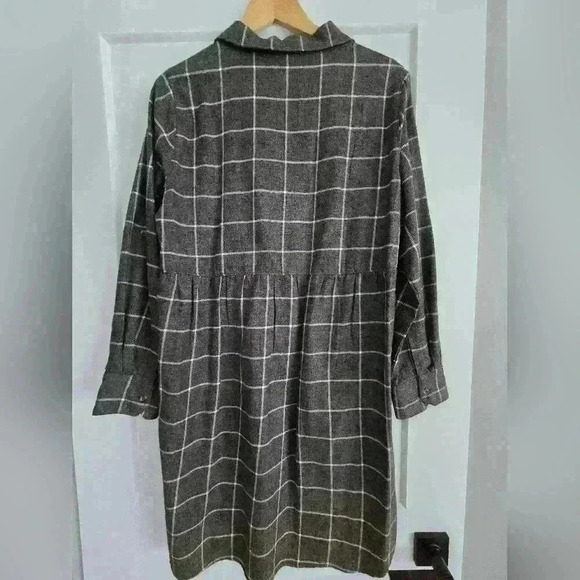 HATLEY large Grey 💯 Cotton women's shirt dress - Picture 2 of 15